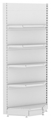 Стеллаж пристенный угловой внутренний для детских товаров Stahler Eco Line G=370 H=2250 на сайте Белторгхолод