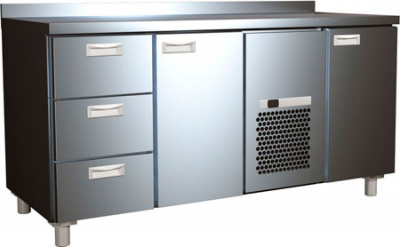 Холодильный стол Carboma 700 RAL ONE SIDE T70 M3-1 9006/9005 (3GN/NT Полюс) 2 двери 3 ящика на сайте Белторгхолод